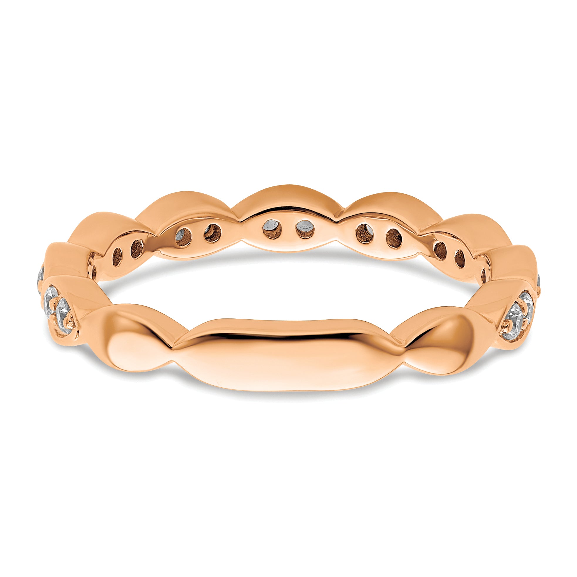14k Rose Gold 1/4 carat Lab Grown Diamond VS/SI+ G+ Complete Fashion Band