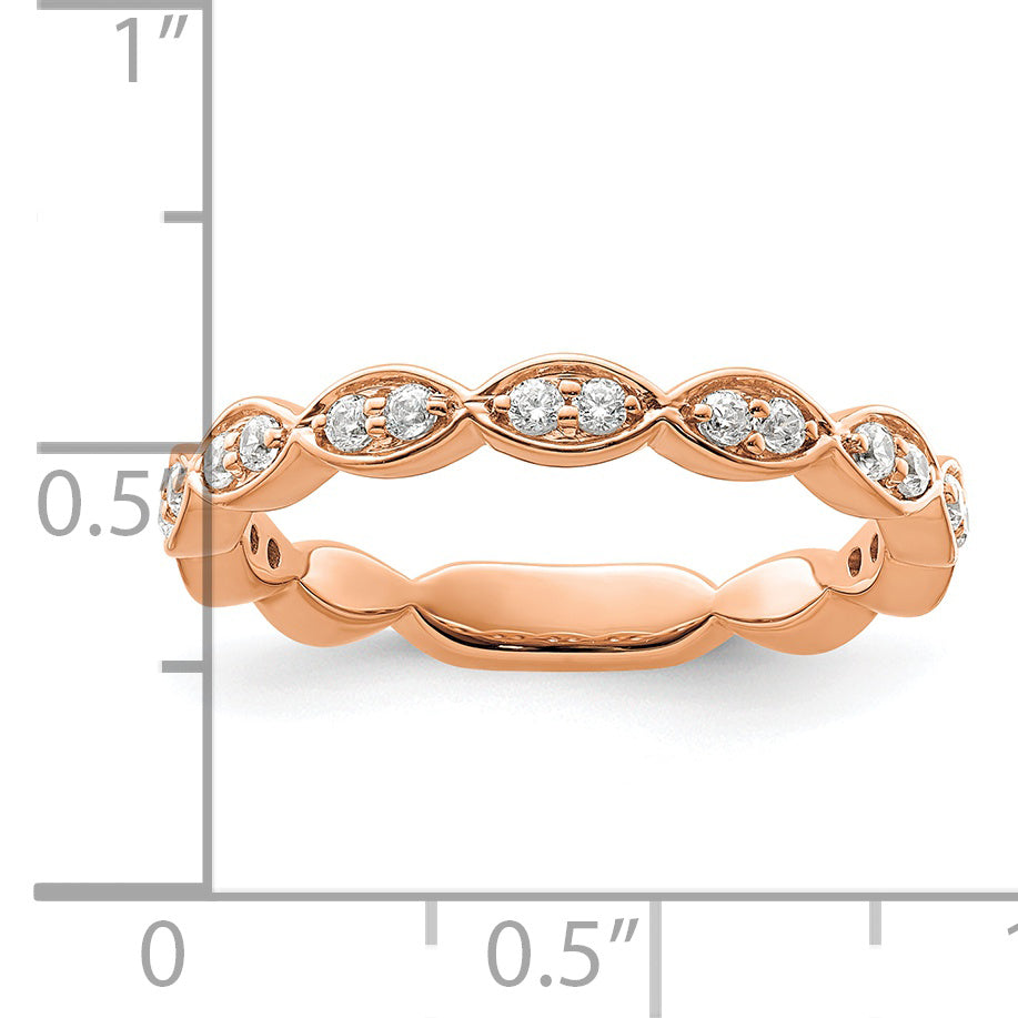 14k Rose Gold 1/4 carat Lab Grown Diamond VS/SI+ G+ Complete Fashion Band