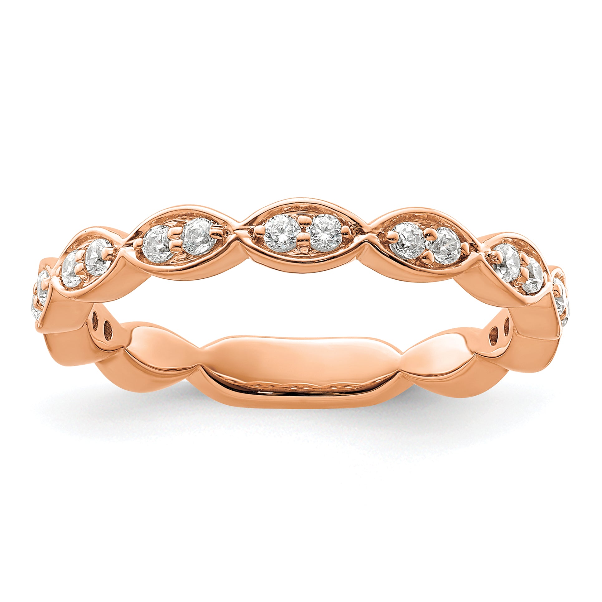 14k Rose Gold 1/4 carat Lab Grown Diamond VS/SI+ G+ Complete Fashion Band Main image