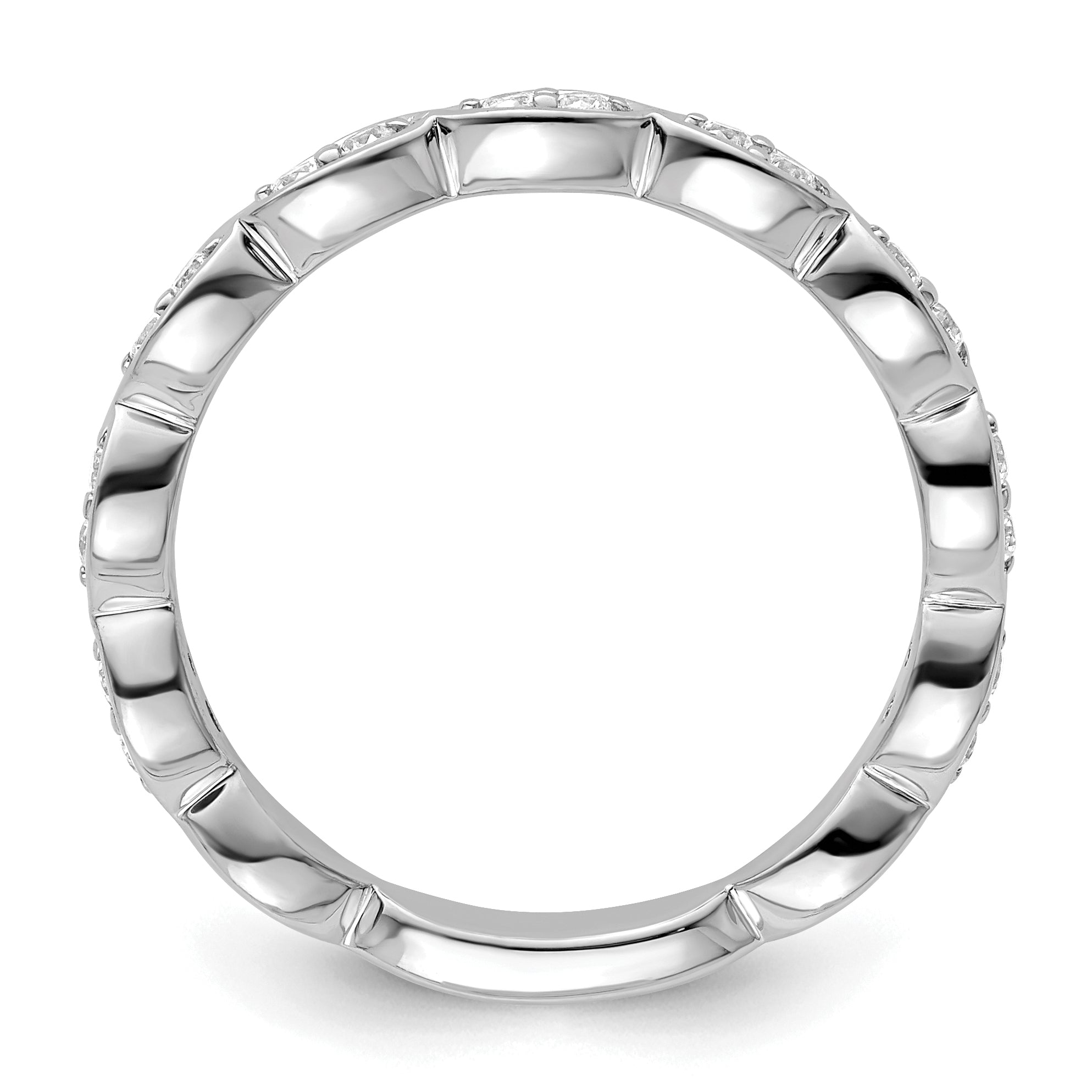 14k White Gold 1/4 carat Lab Grown Diamond VS/SI+ G+ Complete Fashion Band