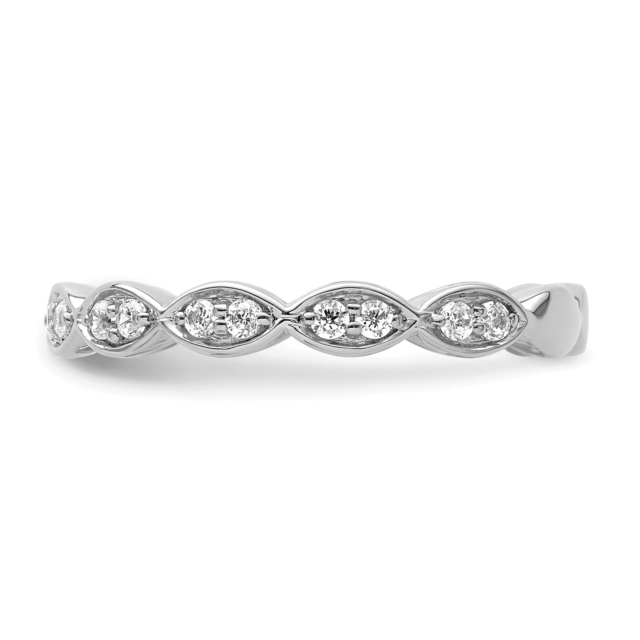 14k White Gold 1/4 carat Lab Grown Diamond VS/SI+ G+ Complete Fashion Band