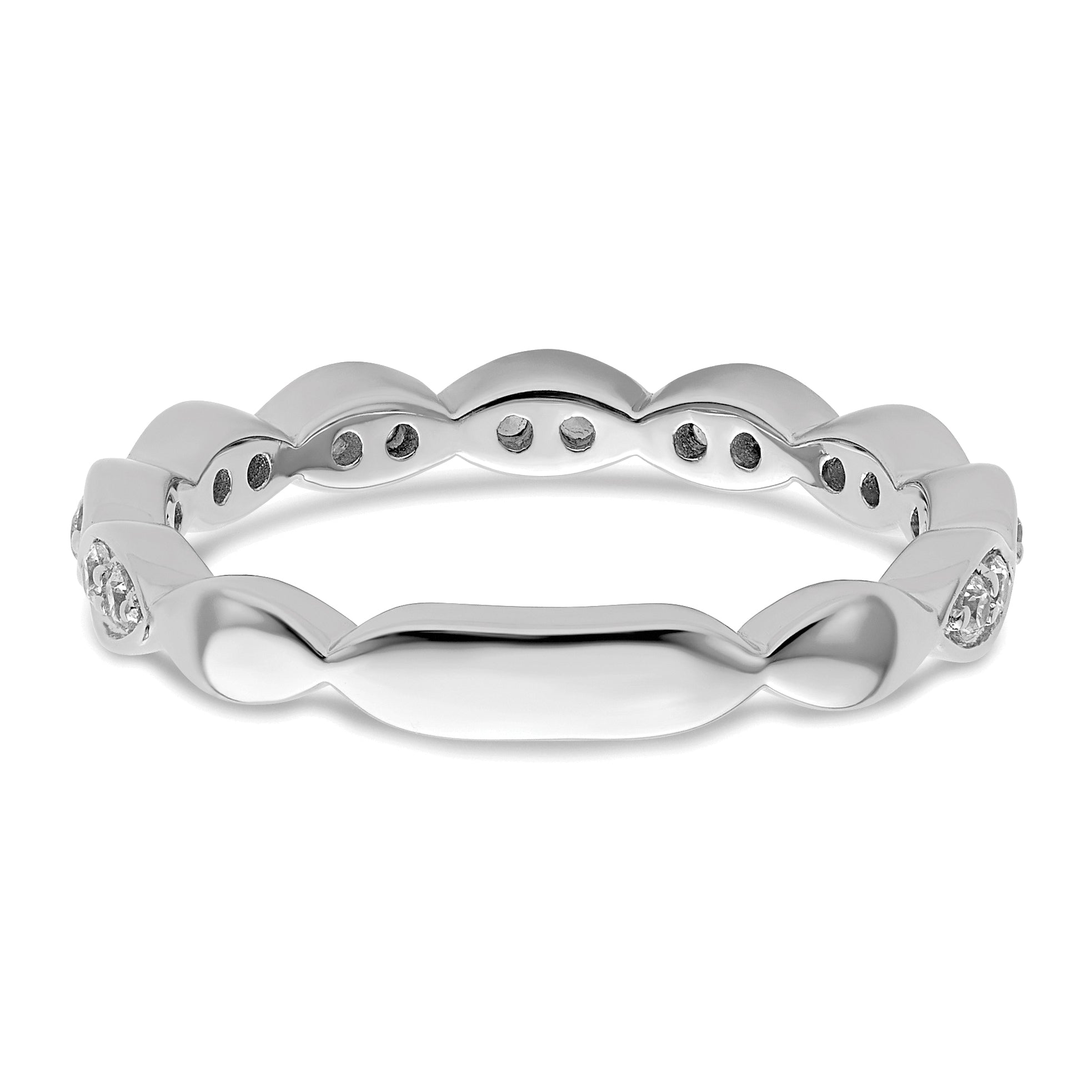 14k White Gold 1/4 carat Lab Grown Diamond VS/SI+ G+ Complete Fashion Band