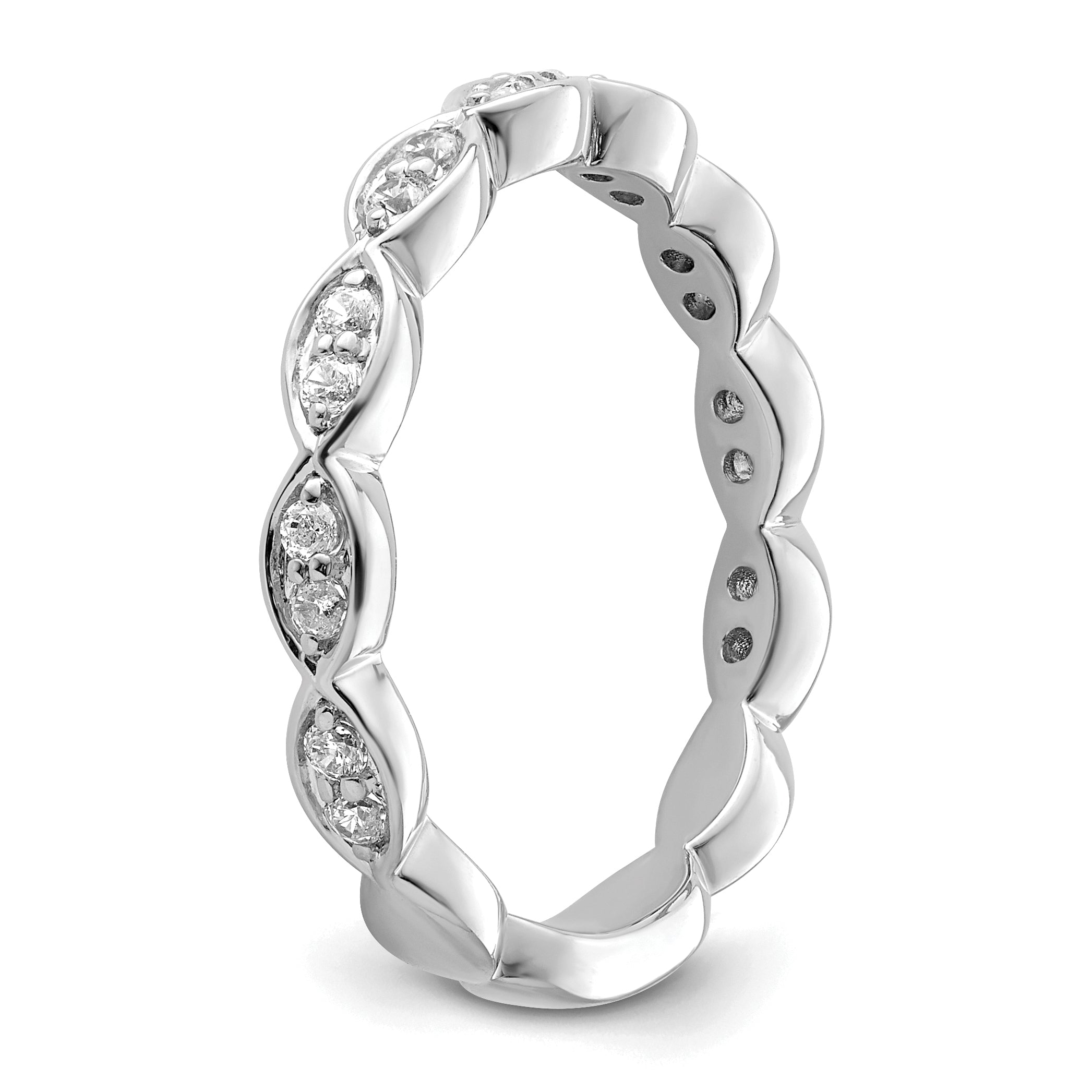 14k White Gold 1/4 carat Lab Grown Diamond VS/SI+ G+ Complete Fashion Band