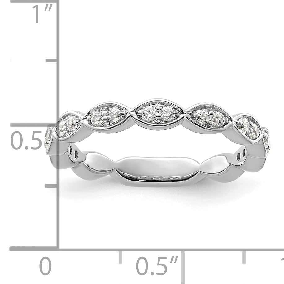 14k White Gold 1/4 carat Lab Grown Diamond VS/SI+ G+ Complete Fashion Band