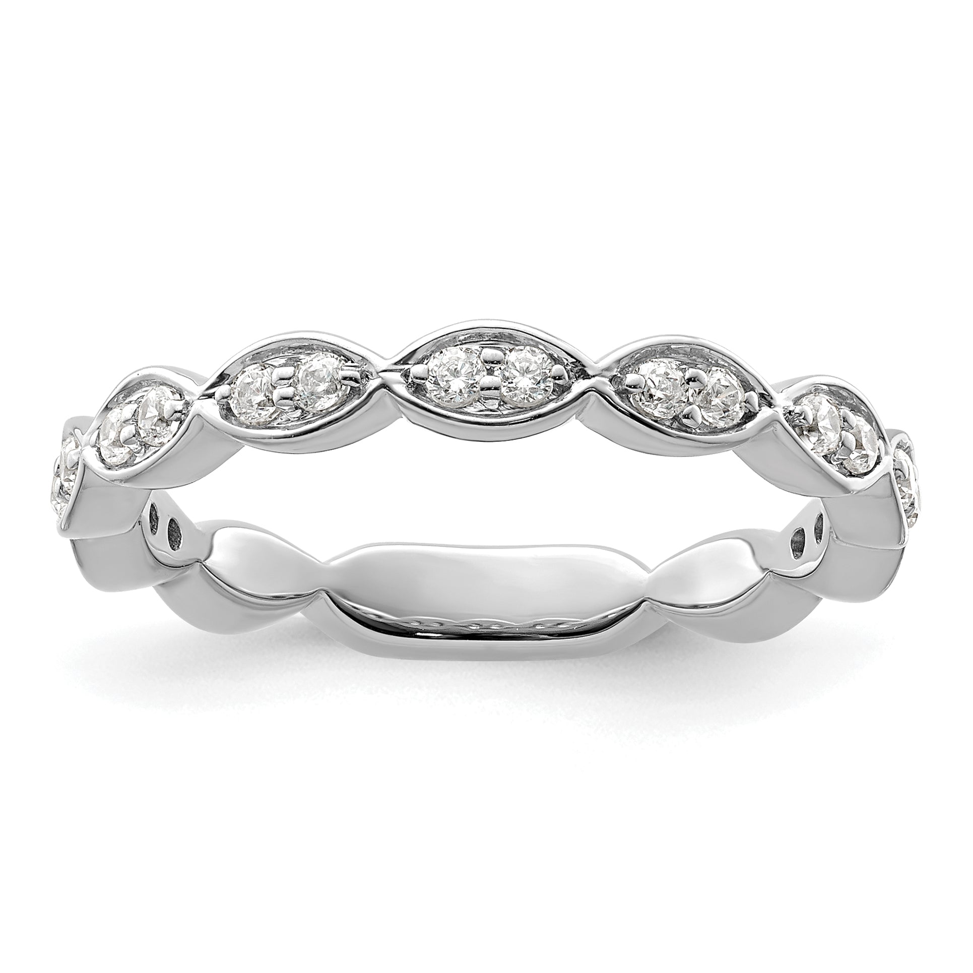 14k White Gold 1/4 carat Lab Grown Diamond VS/SI+ G+ Complete Fashion Band Main image