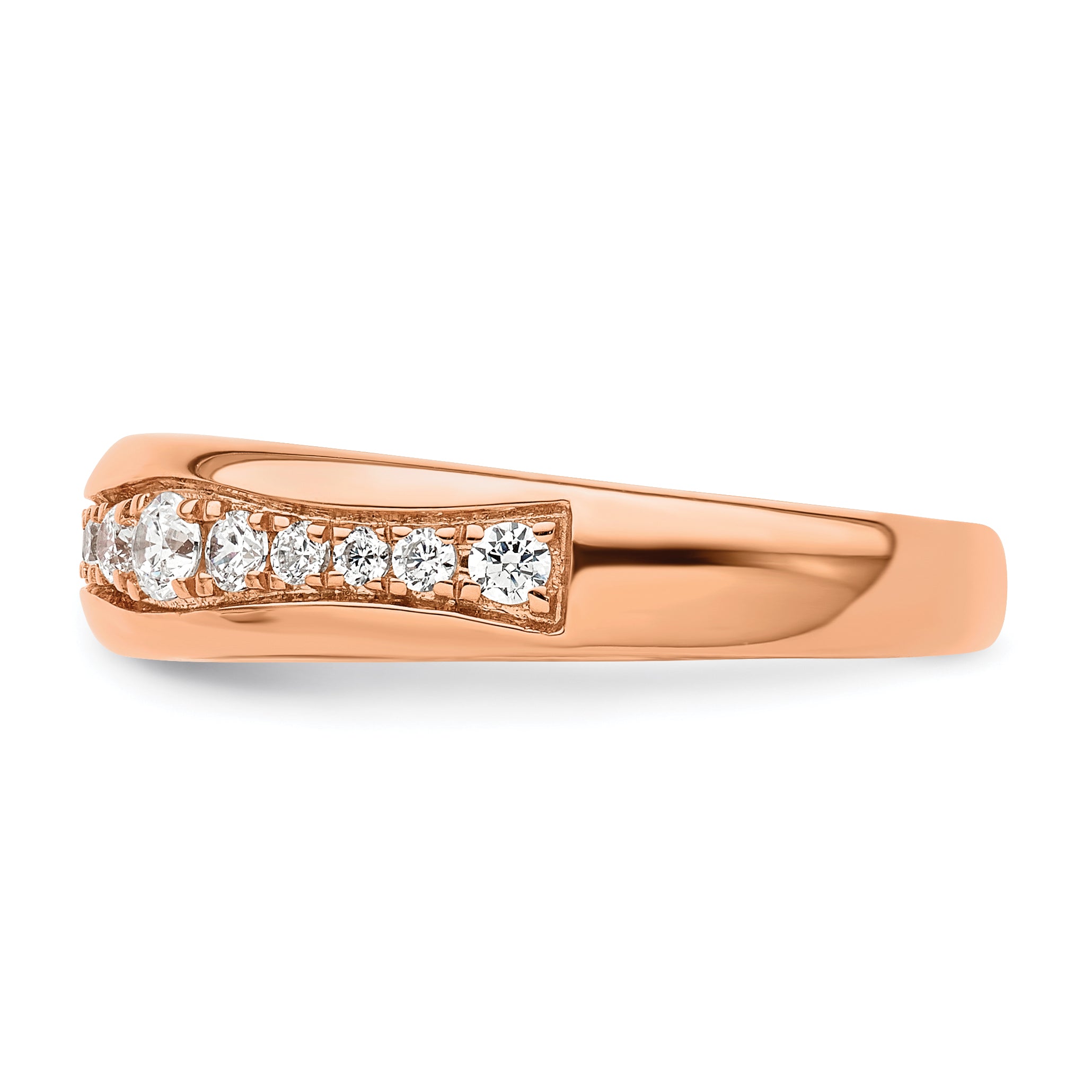14k Rose Gold 3/8 carat Lab Grown Diamond VS/SI+ G+ Complete Fashion Band