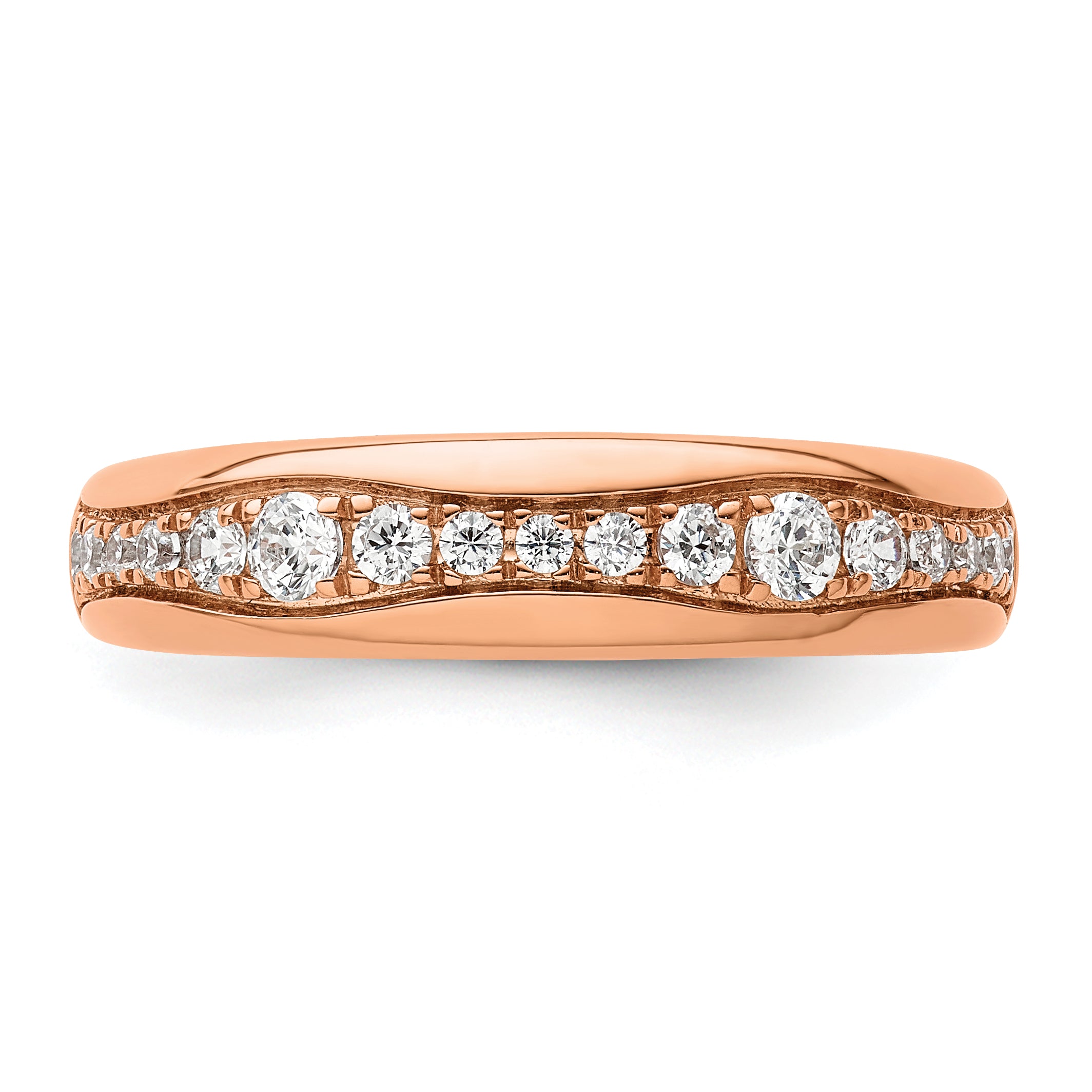 14k Rose Gold 3/8 carat Lab Grown Diamond VS/SI+ G+ Complete Fashion Band