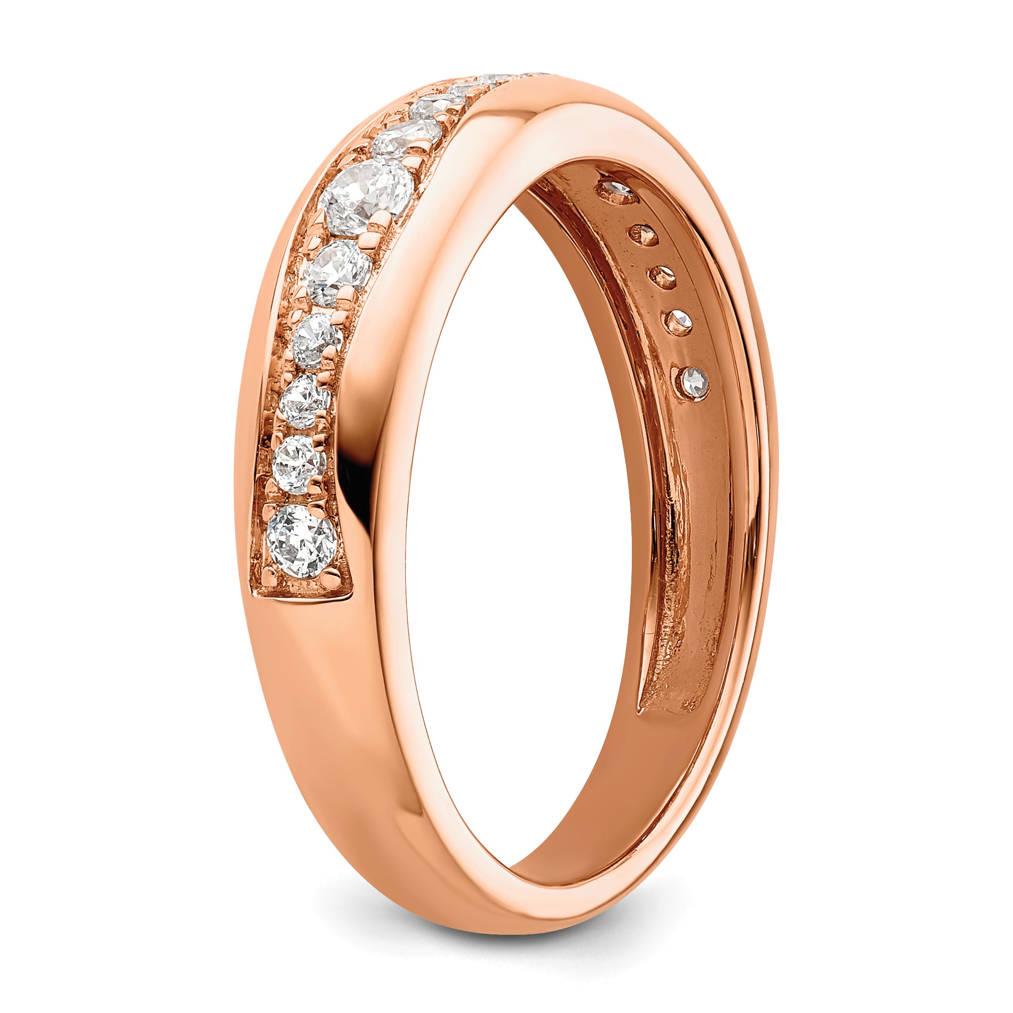 14k Rose Gold 3/8 carat Lab Grown Diamond VS/SI+ G+ Complete Fashion Band