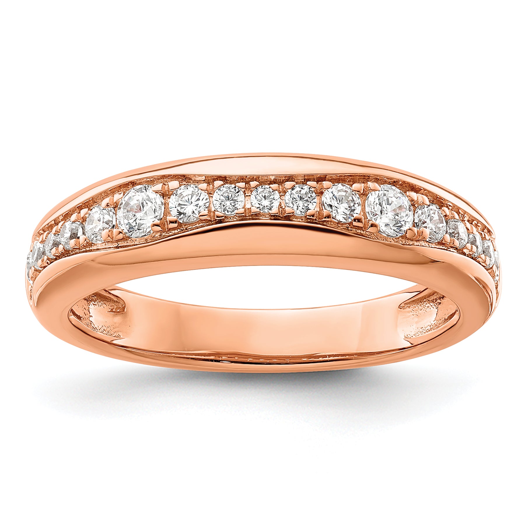 14k Rose Gold 3/8 carat Lab Grown Diamond VS/SI+ G+ Complete Fashion Band Main image
