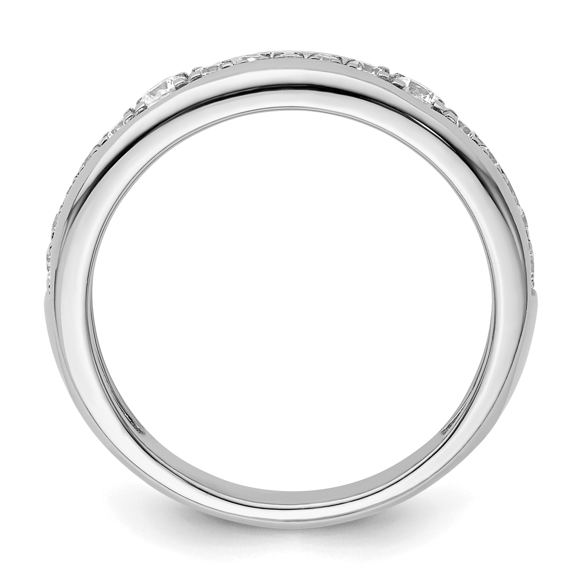 14k White Gold 3/8 carat Lab Grown Diamond VS/SI+ G+ Complete Fashion Band Secondary image