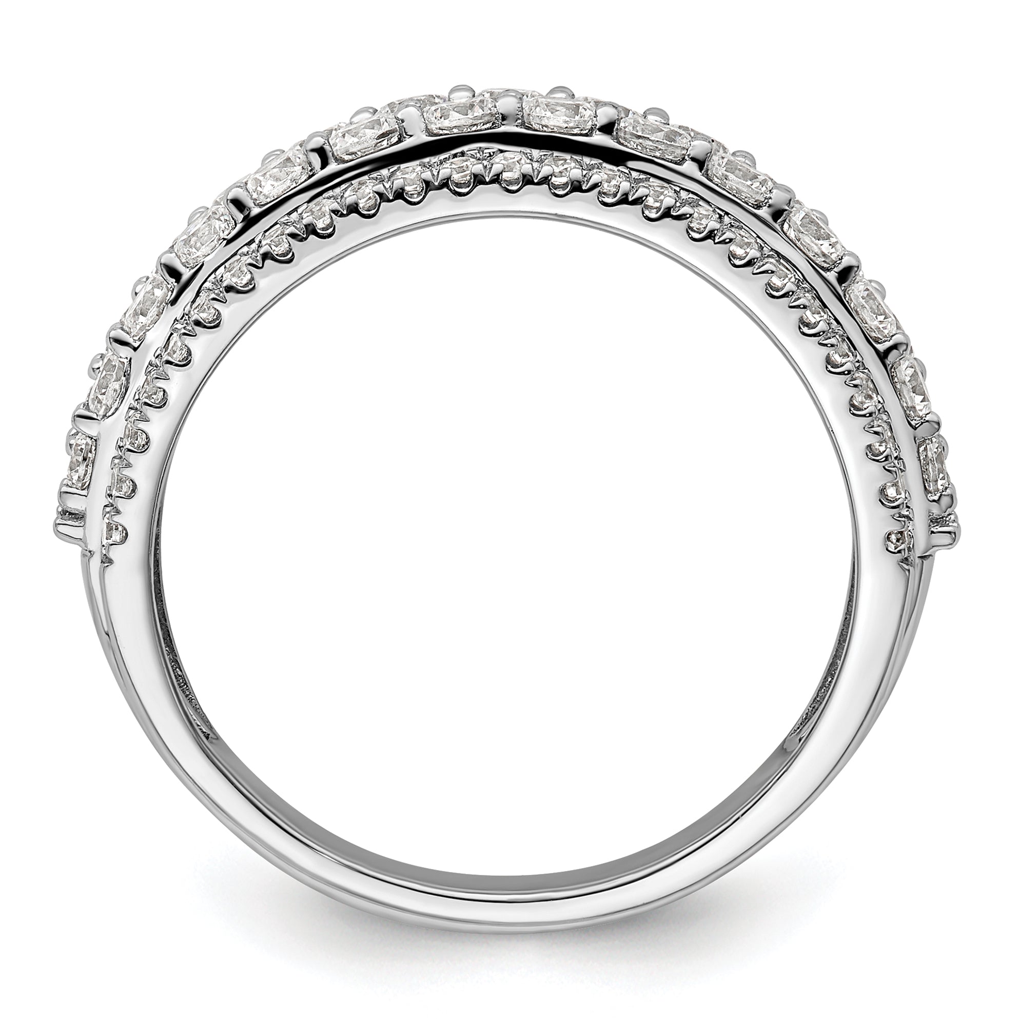 14k White Gold 1 1/2 carat Lab Grown Diamond VS/SI+ G+ Complete Fashion Band Secondary image