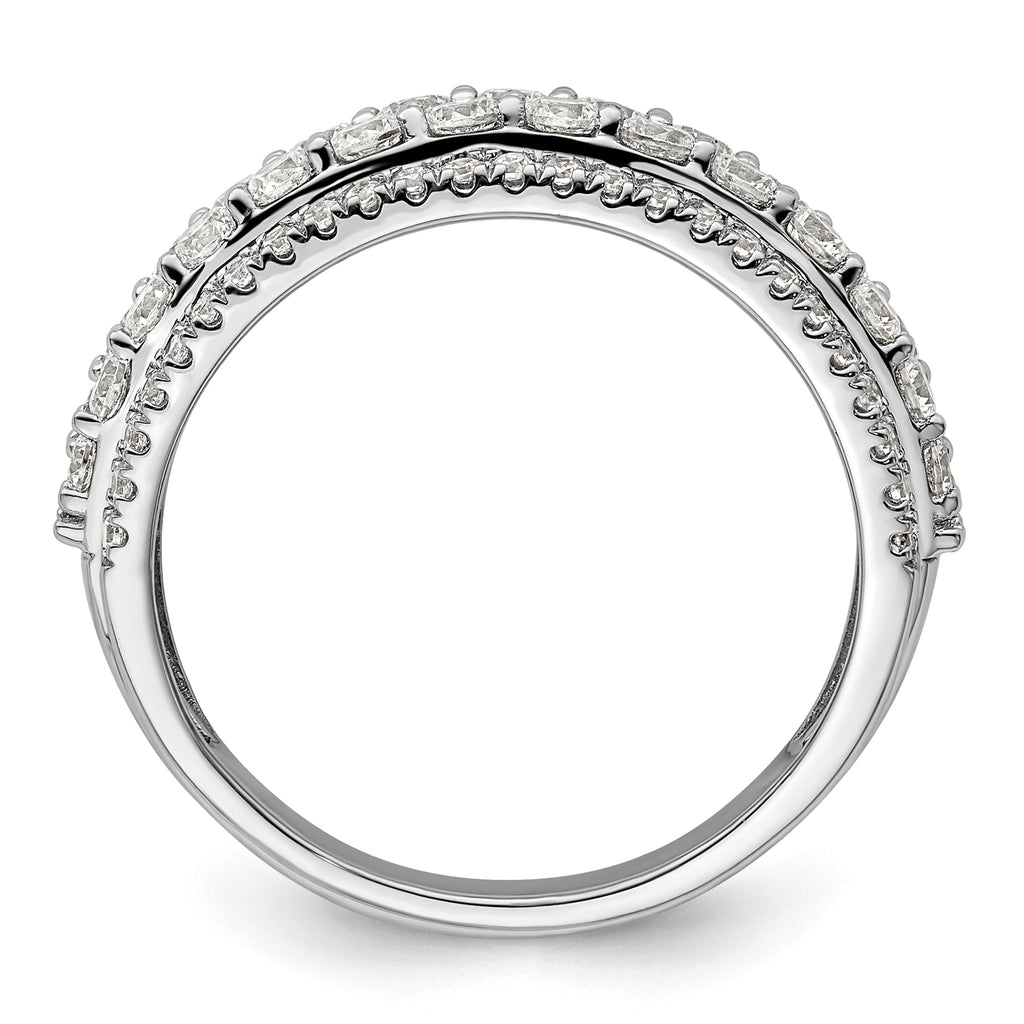 14k White Gold 1 1/2 carat Lab Grown Diamond VS/SI+ G+ Complete Fashion Band