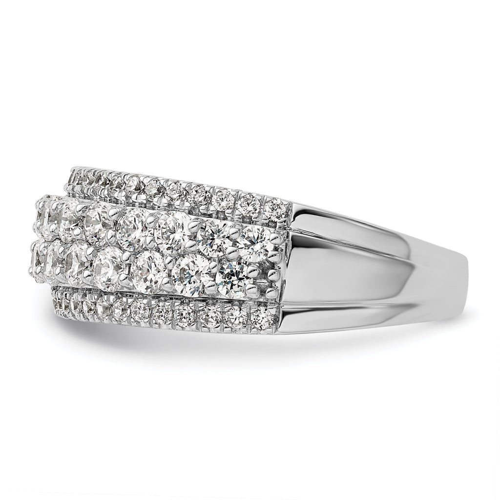 14k White Gold 1 1/2 carat Lab Grown Diamond VS/SI+ G+ Complete Fashion Band