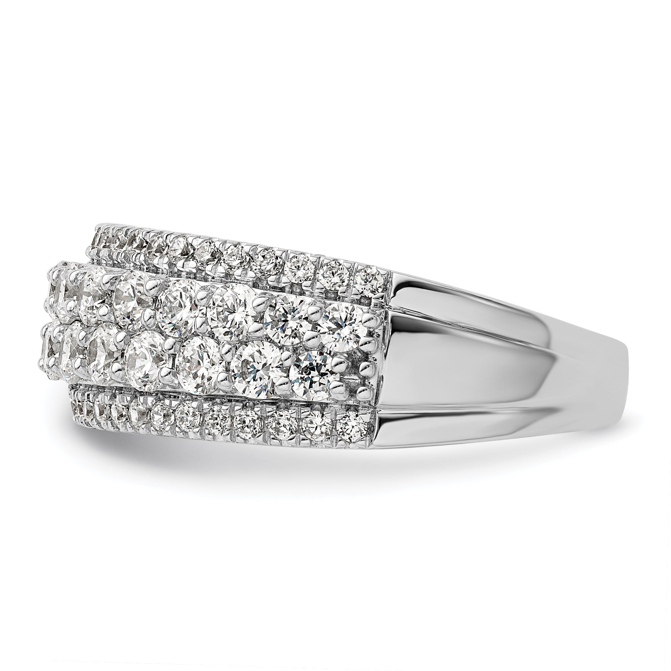 14k White Gold 1 1/2 carat Lab Grown Diamond VS/SI+ G+ Complete Fashion Band