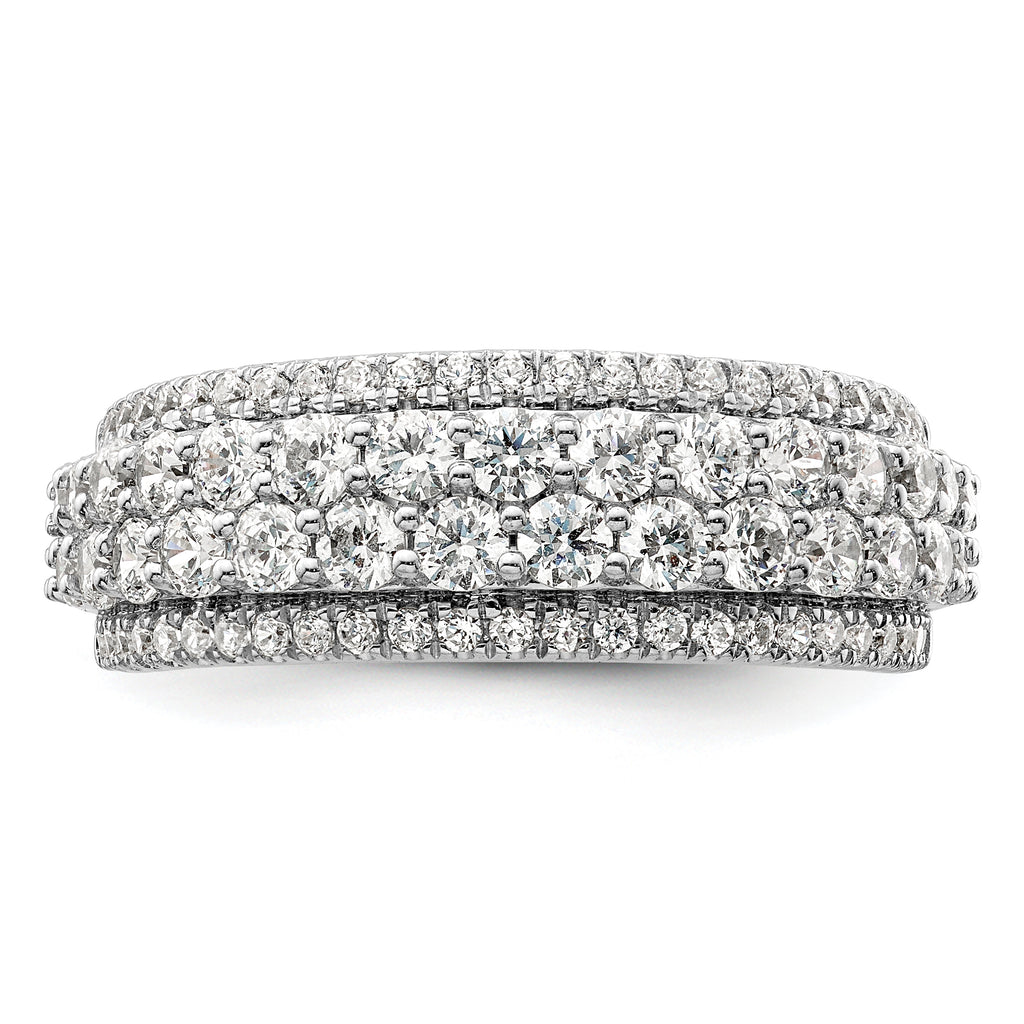 14k White Gold 1 1/2 carat Lab Grown Diamond VS/SI+ G+ Complete Fashion Band