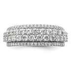 14k White Gold 1 1/2 carat Lab Grown Diamond VS/SI+ G+ Complete Fashion Band