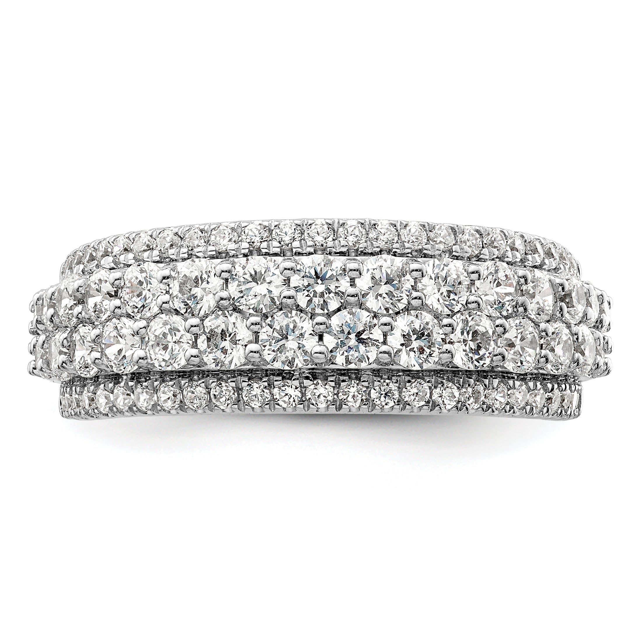 14k White Gold 1 1/2 carat Lab Grown Diamond VS/SI+ G+ Complete Fashion Band