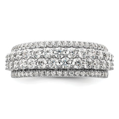 14k White Gold 1 1/2 carat Lab Grown Diamond VS/SI+ G+ Complete Fashion Band