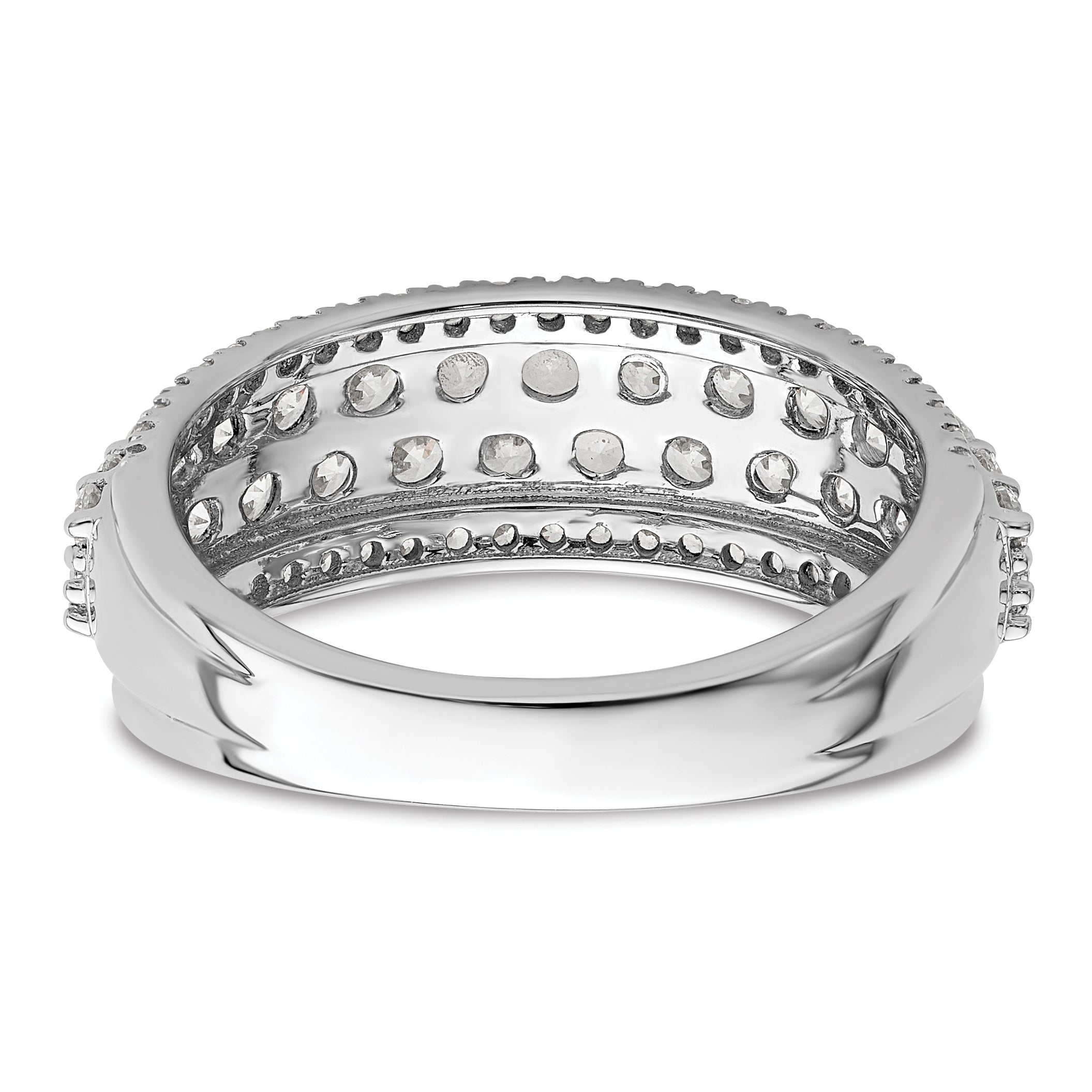 14k White Gold 1 1/2 carat Lab Grown Diamond VS/SI+ G+ Complete Fashion Band