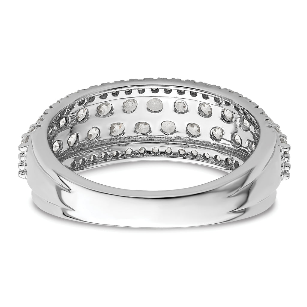 14k White Gold 1 1/2 carat Lab Grown Diamond VS/SI+ G+ Complete Fashion Band
