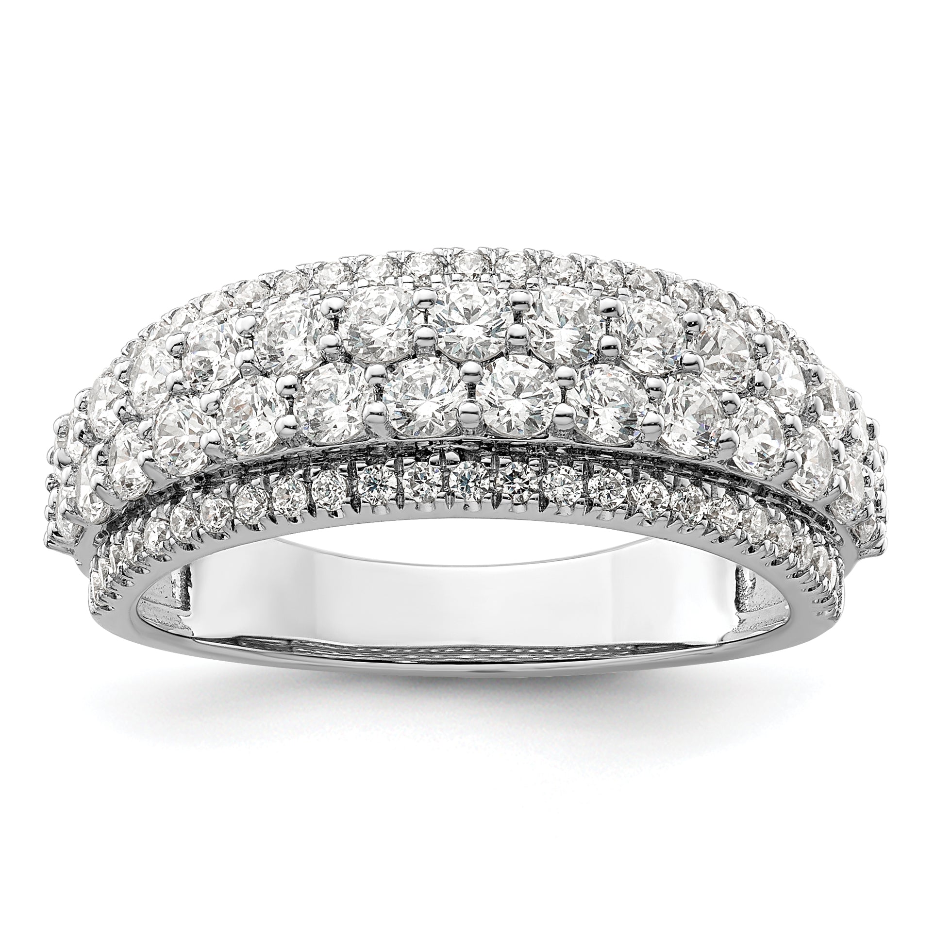 14k White Gold 1 1/2 carat Lab Grown Diamond VS/SI+ G+ Complete Fashion Band