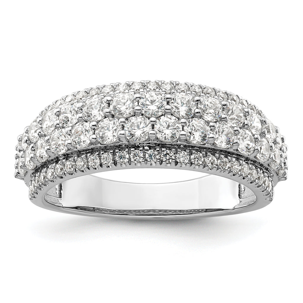 14k White Gold 1 1/2 carat Lab Grown Diamond VS/SI+ G+ Complete Fashion Band