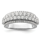 14k White Gold 1 1/2 carat Lab Grown Diamond VS/SI+ G+ Complete Fashion Band