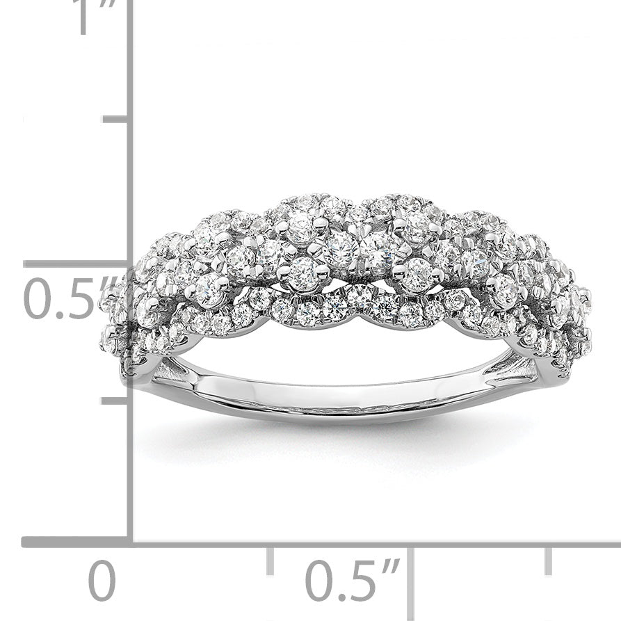 14K White Gold Lab Grown Diamond VS/SI+ G+ Band