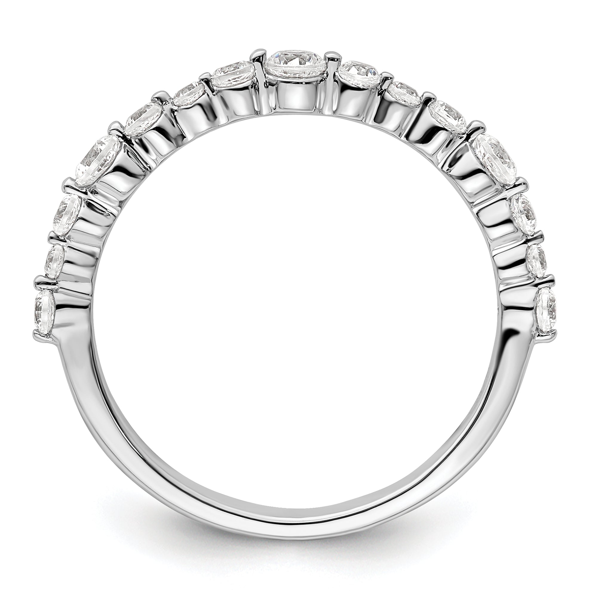 14k White Gold 1/2 carat Lab Grown Diamond VS/SI+ G+ Complete Fashion Band Secondary image
