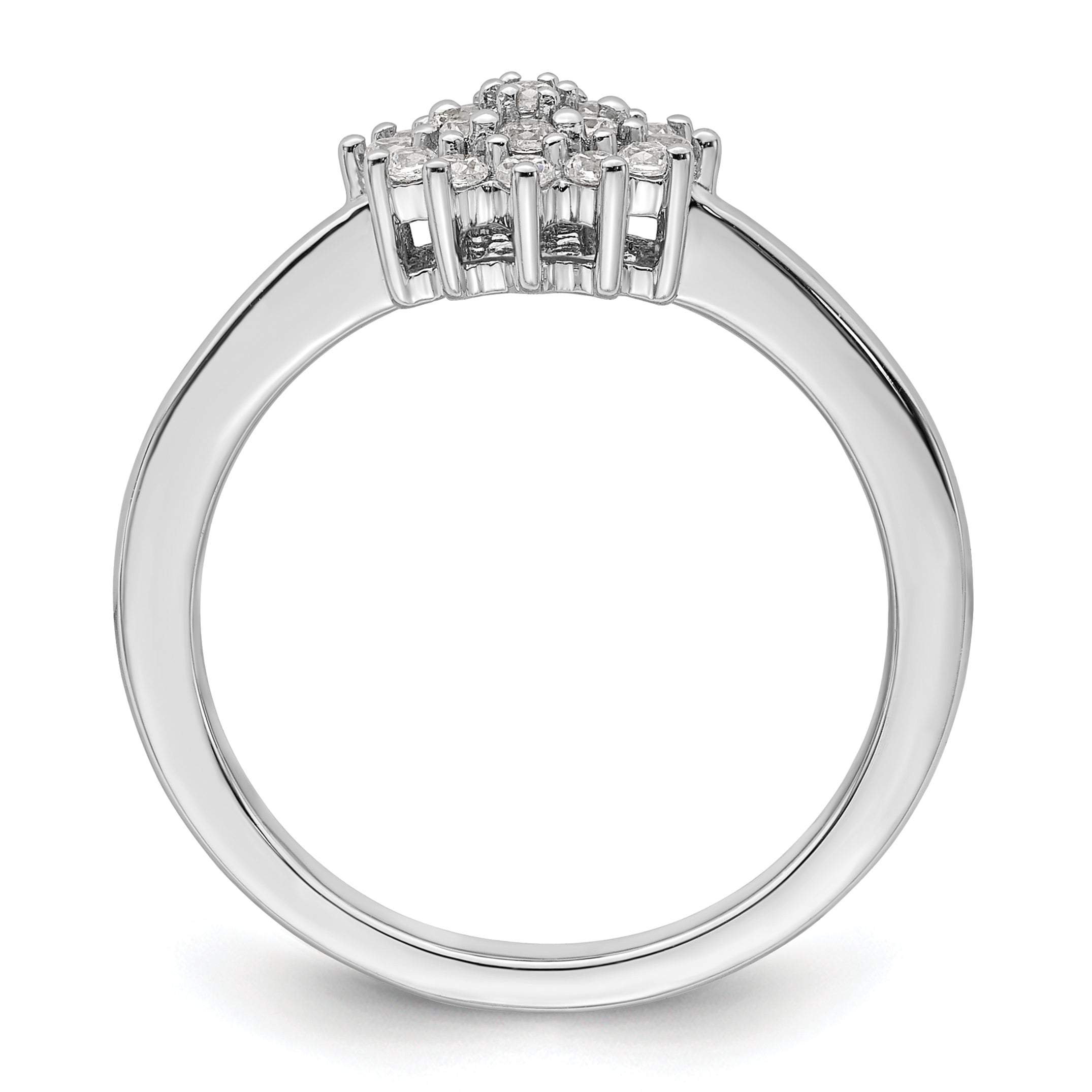 14k White Gold 1/4 carat Lab Grown Diamond VS/SI+ G+ Complete Cluster Ring Secondary image
