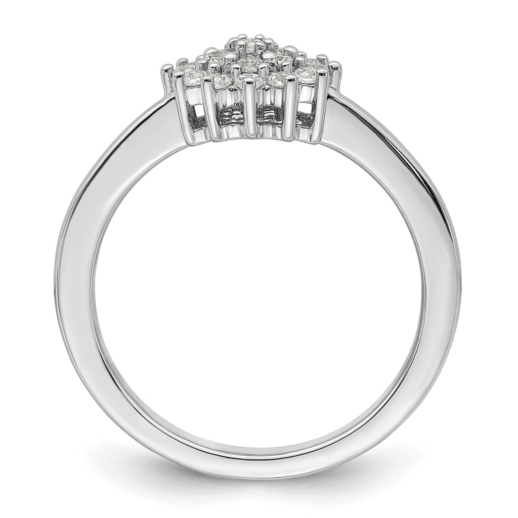 14k White Gold 1/4 carat Lab Grown Diamond VS/SI+ G+ Complete Cluster Ring