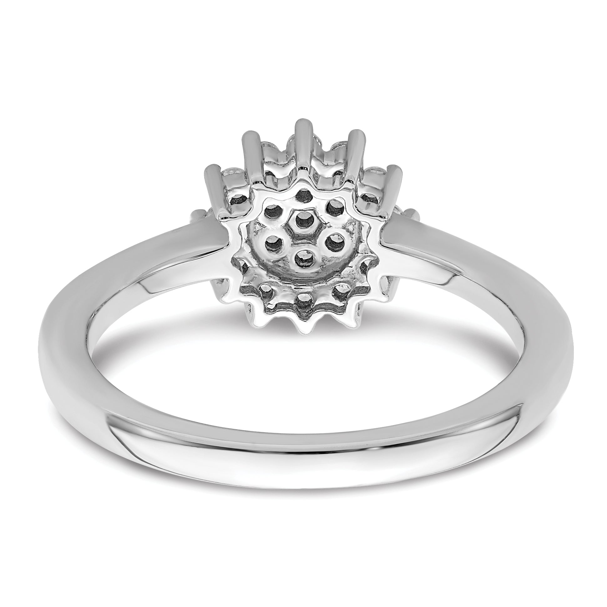 14k White Gold 1/4 carat Lab Grown Diamond VS/SI+ G+ Complete Cluster Ring