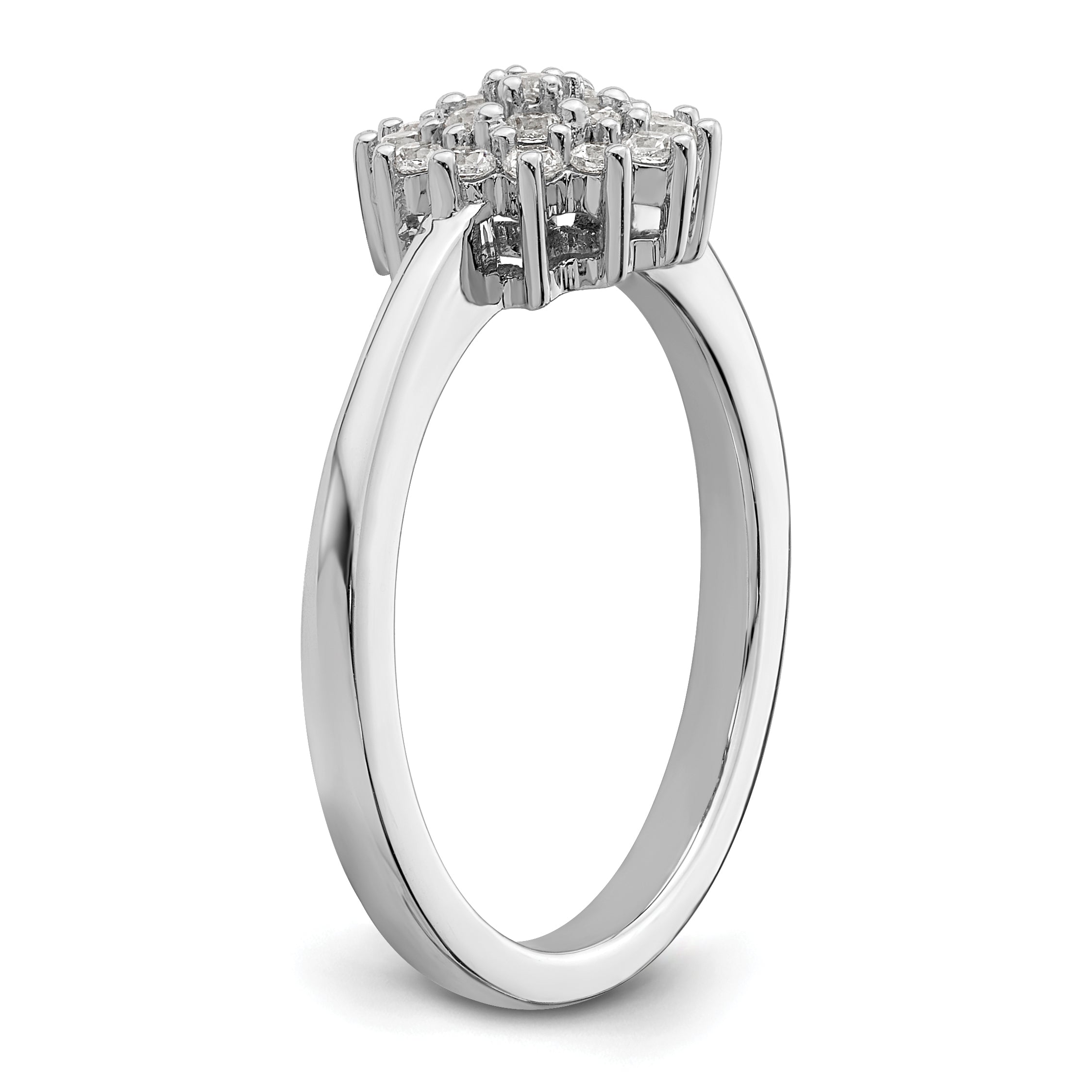 14k White Gold 1/4 carat Lab Grown Diamond VS/SI+ G+ Complete Cluster Ring