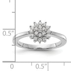 14k White Gold 1/4 carat Lab Grown Diamond VS/SI+ G+ Complete Cluster Ring