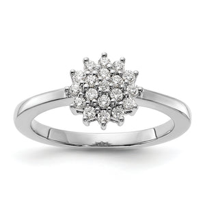 14k White Gold 1/4 carat Lab Grown Diamond VS/SI+ G+ Complete Cluster Ring