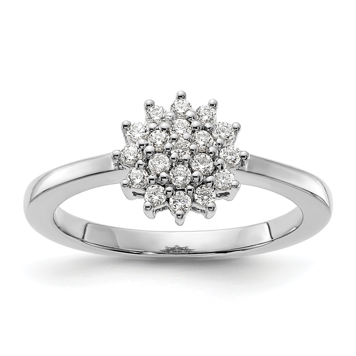 14k White Gold 1/4 carat Lab Grown Diamond VS/SI+ G+ Complete Cluster Ring