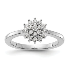 14k White Gold 1/4 carat Lab Grown Diamond VS/SI+ G+ Complete Cluster Ring