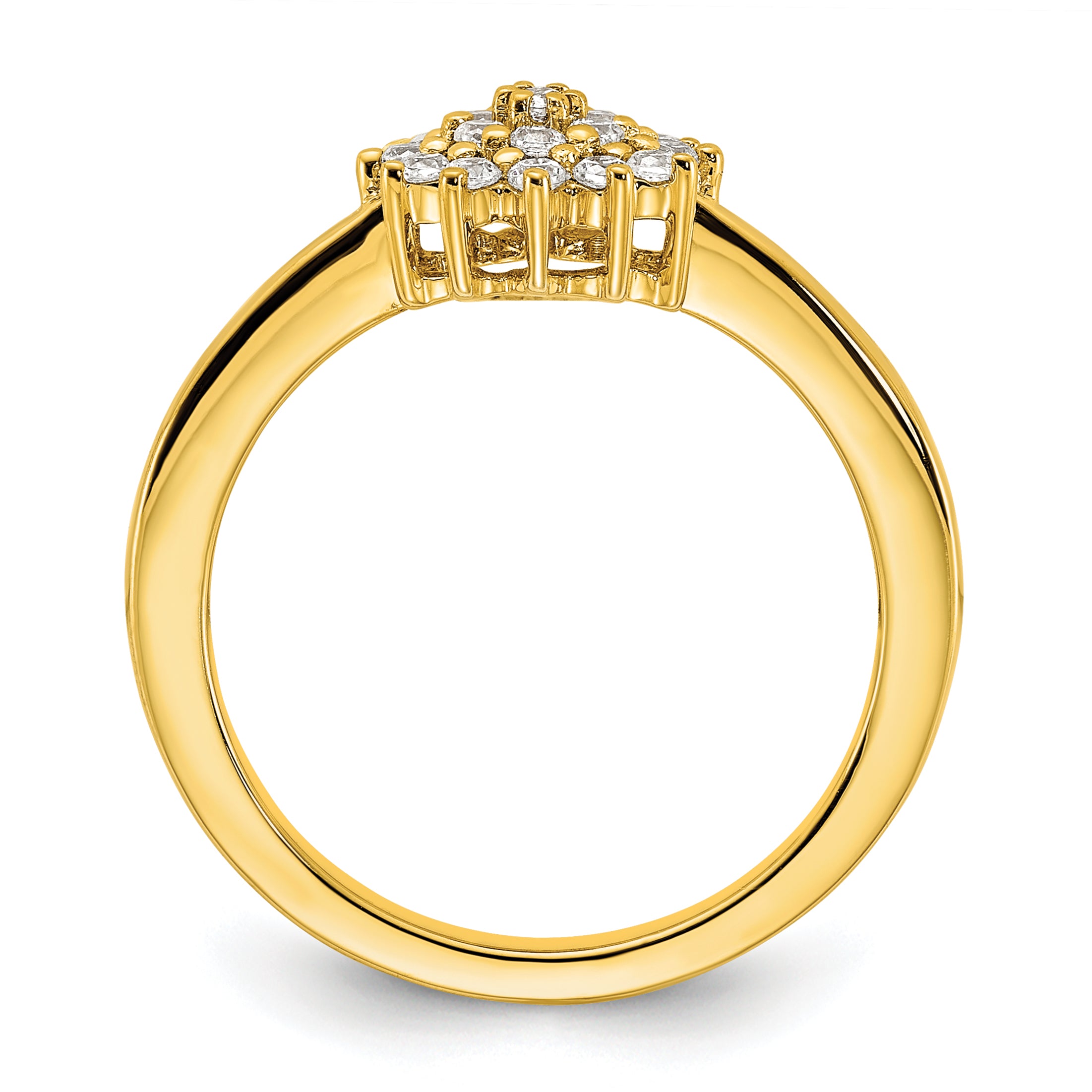14k 1/4 carat Lab Grown Diamond VS/SI+ G+ Complete Cluster Ring Secondary image
