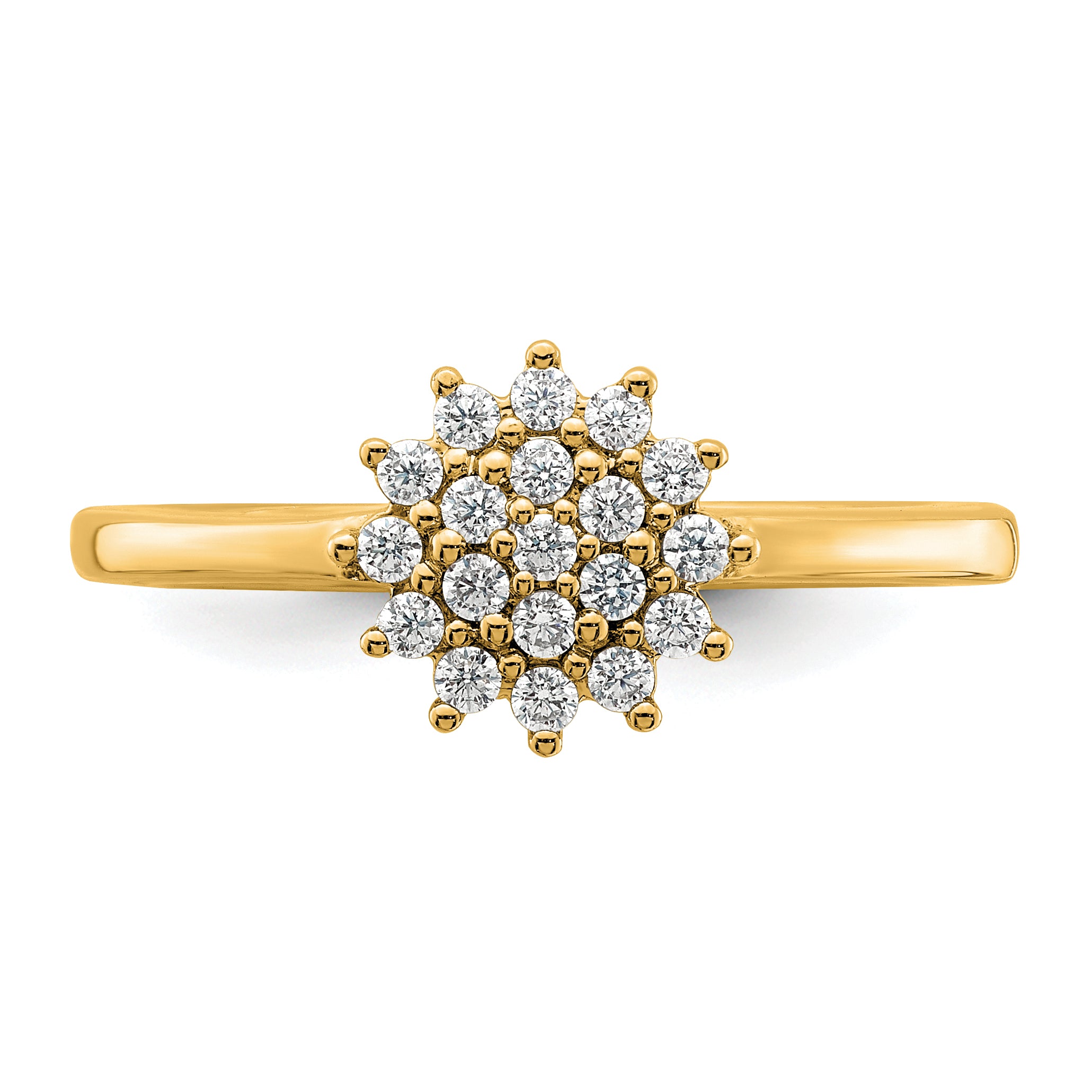 14k 1/4 carat Lab Grown Diamond VS/SI+ G+ Complete Cluster Ring