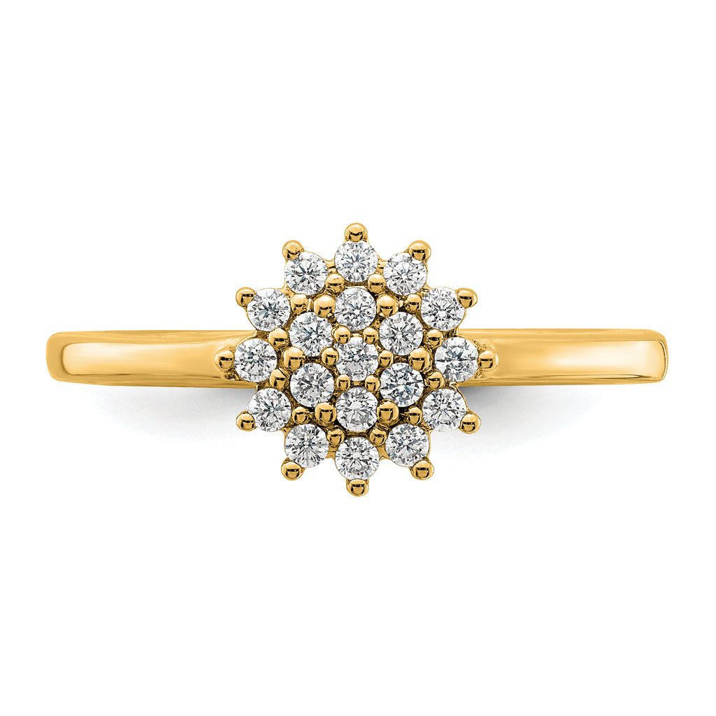 14k 1/4 carat Lab Grown Diamond VS/SI+ G+ Complete Cluster Ring