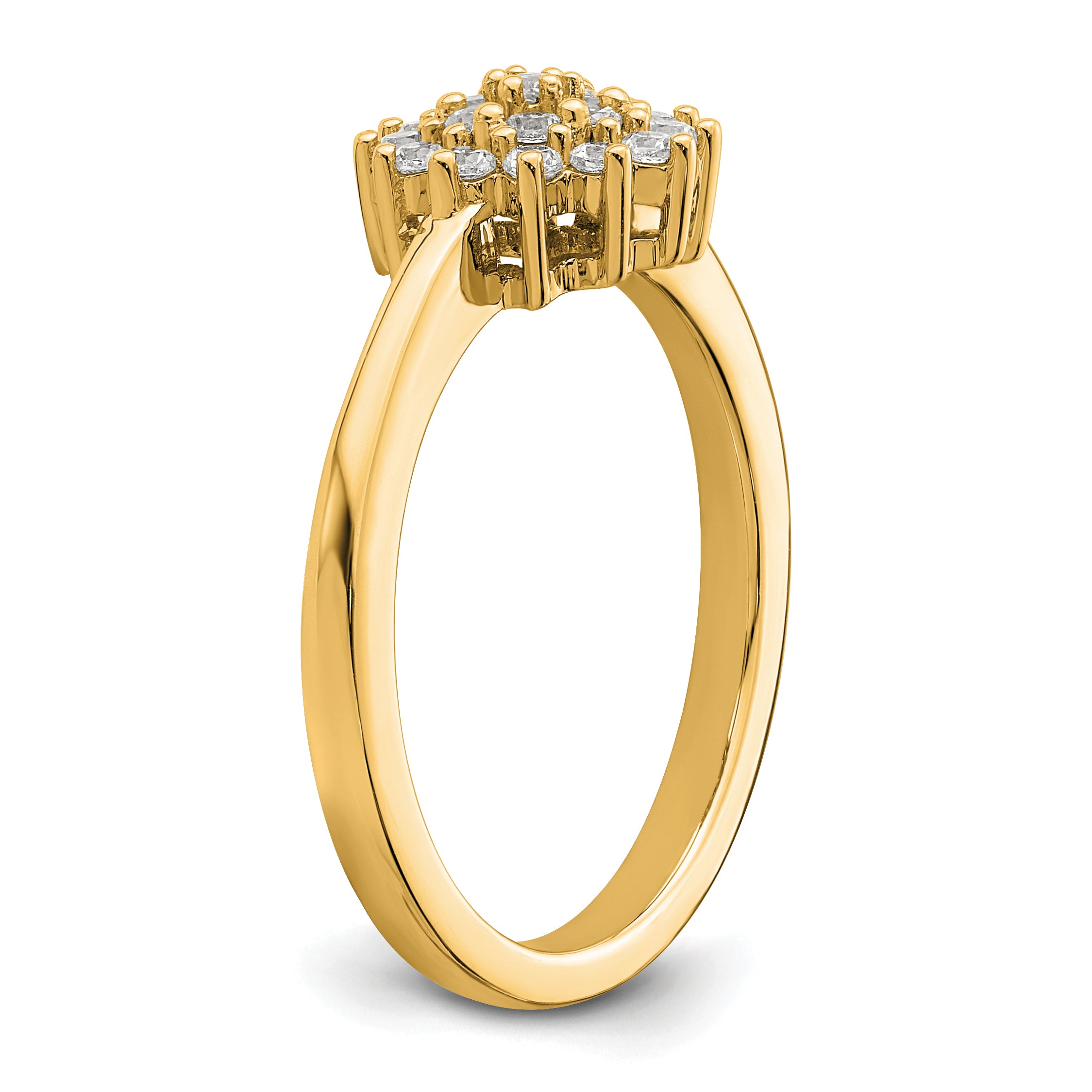 14k 1/4 carat Lab Grown Diamond VS/SI+ G+ Complete Cluster Ring