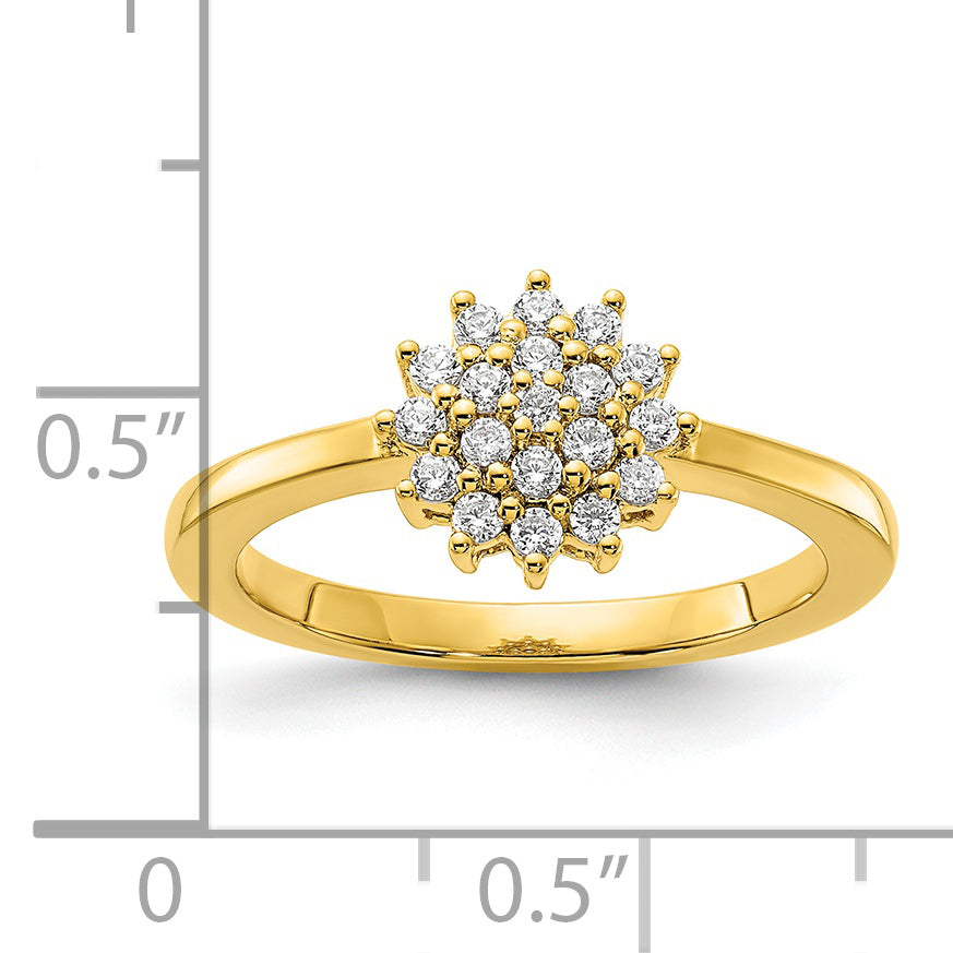 14k 1/4 carat Lab Grown Diamond VS/SI+ G+ Complete Cluster Ring