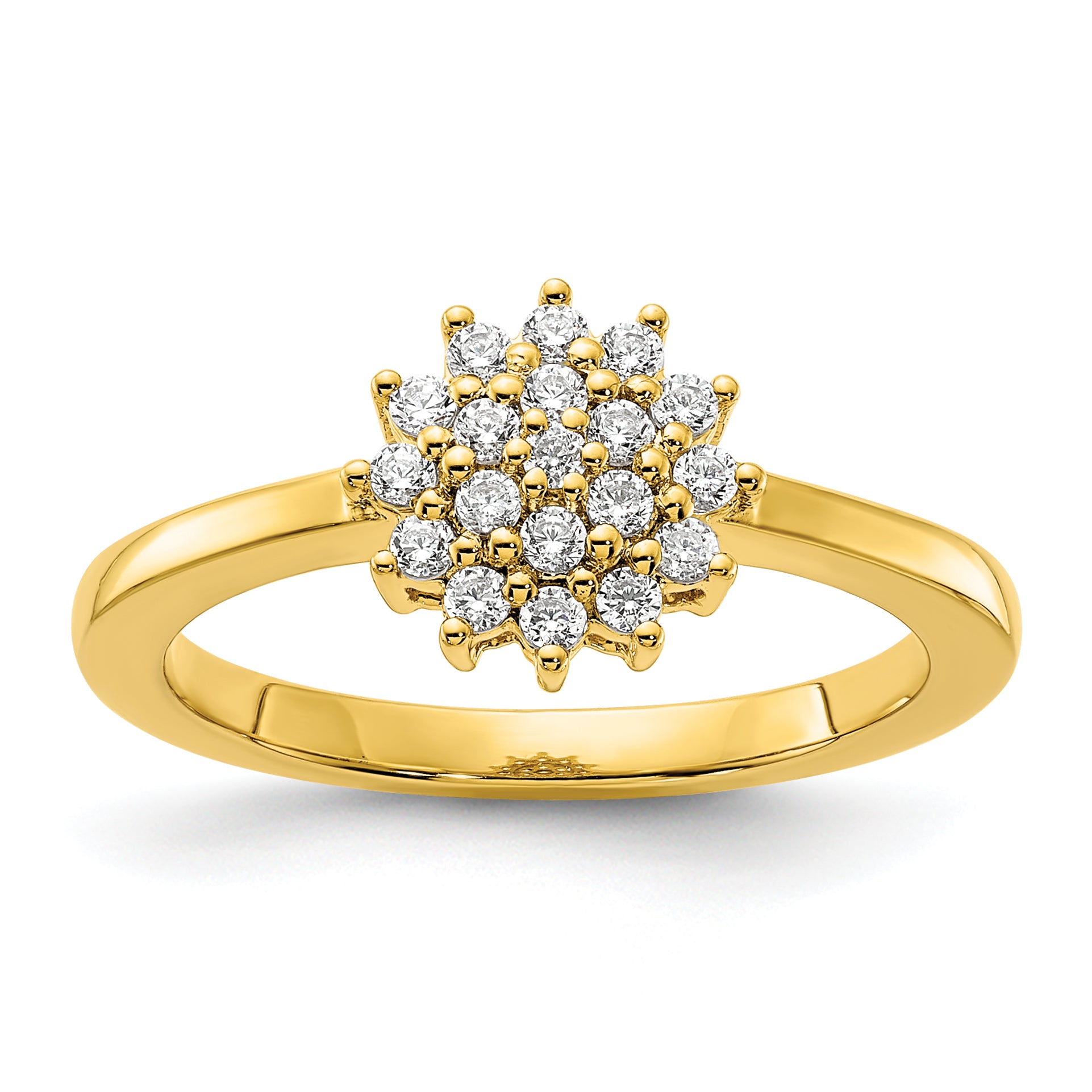 14k 1/4 carat Lab Grown Diamond VS/SI+ G+ Complete Cluster Ring Main image