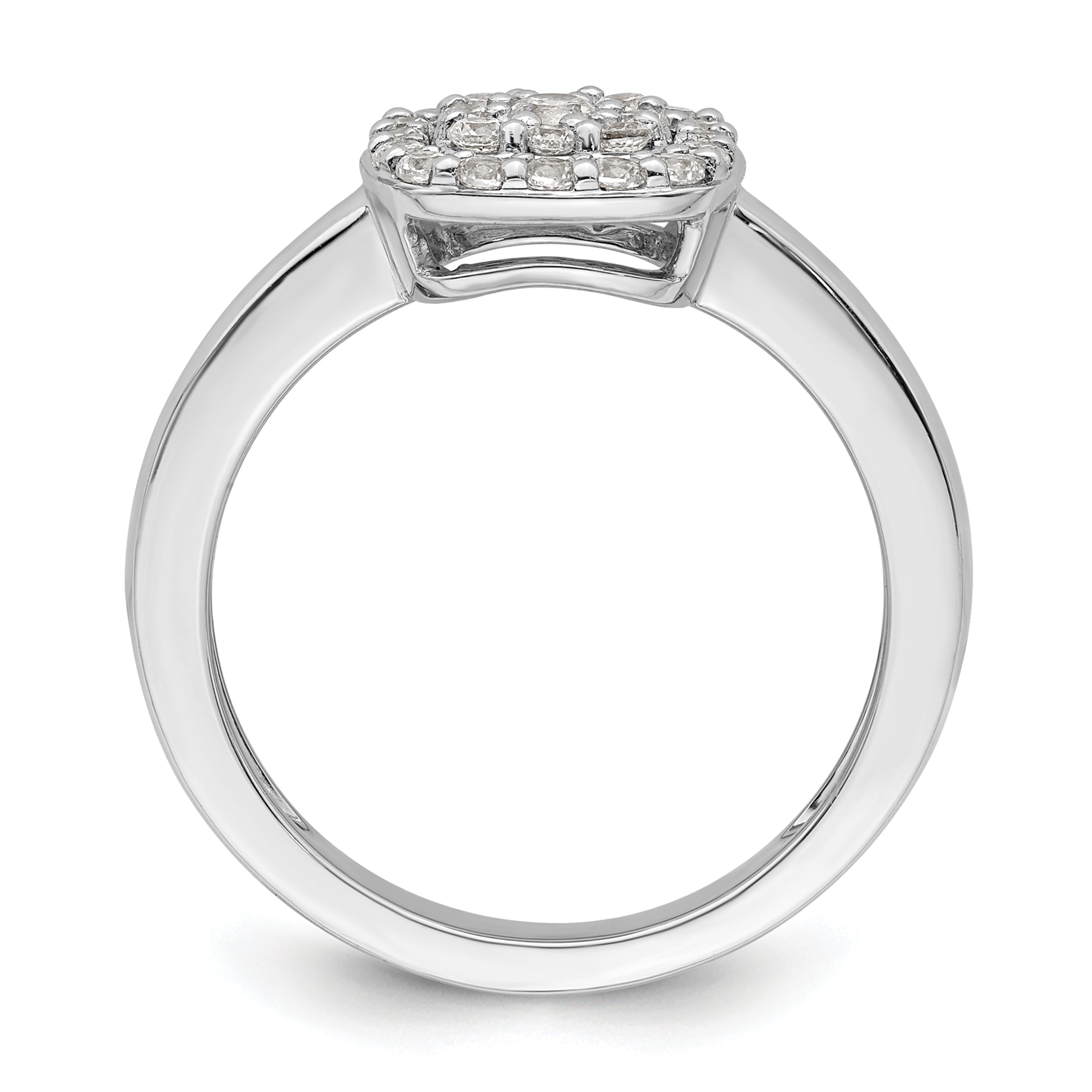 14k White Gold 3/8 carat Lab Grown Diamond VS/SI+ G+ Complete Square Halo Ring Secondary image