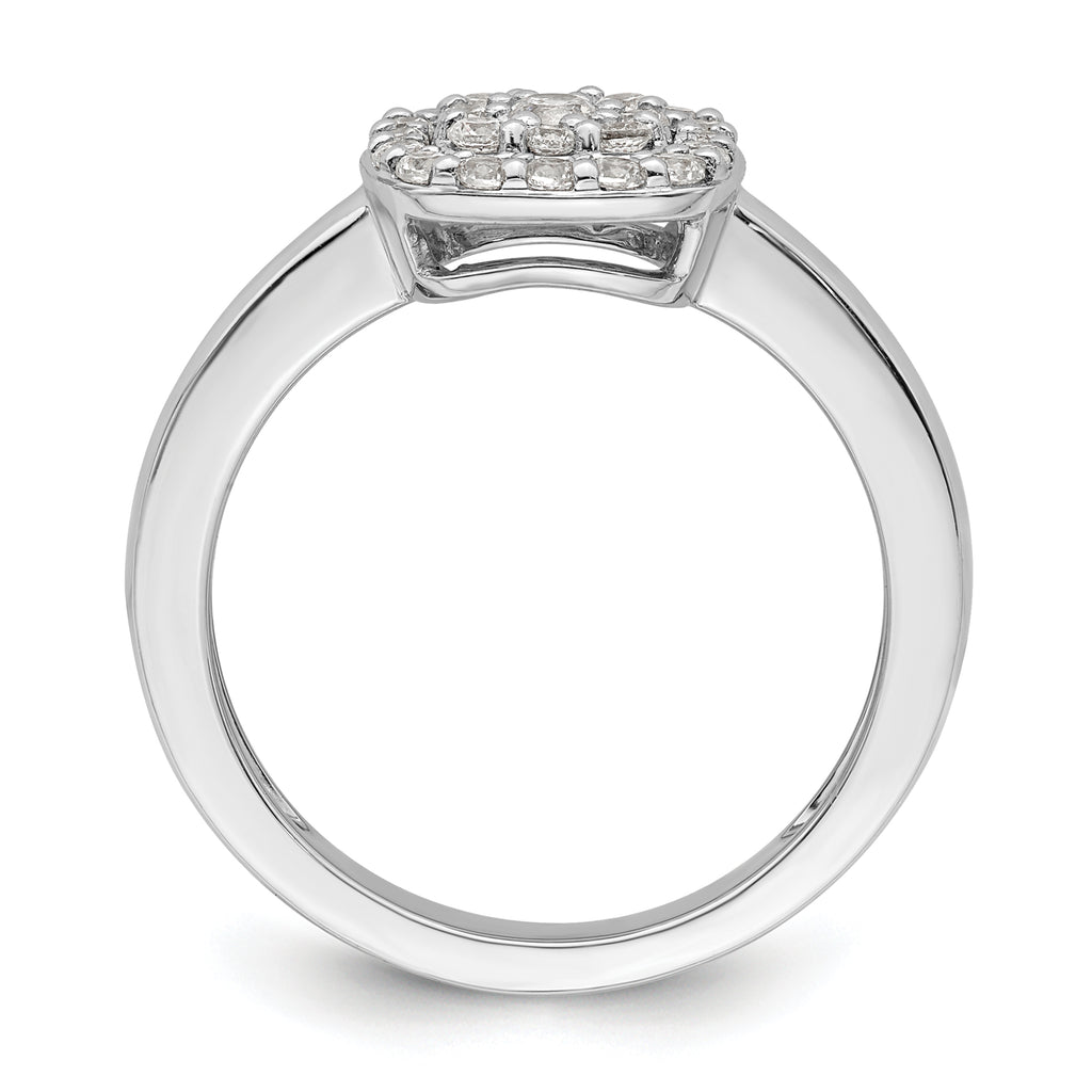 14k White Gold 3/8 carat Lab Grown Diamond VS/SI+ G+ Complete Square Halo Ring