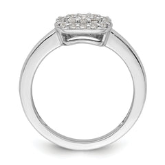 14k White Gold 3/8 carat Lab Grown Diamond VS/SI+ G+ Complete Square Halo Ring