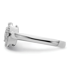 14k White Gold 3/8 carat Lab Grown Diamond VS/SI+ G+ Complete Square Halo Ring