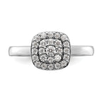 14k White Gold 3/8 carat Lab Grown Diamond VS/SI+ G+ Complete Square Halo Ring