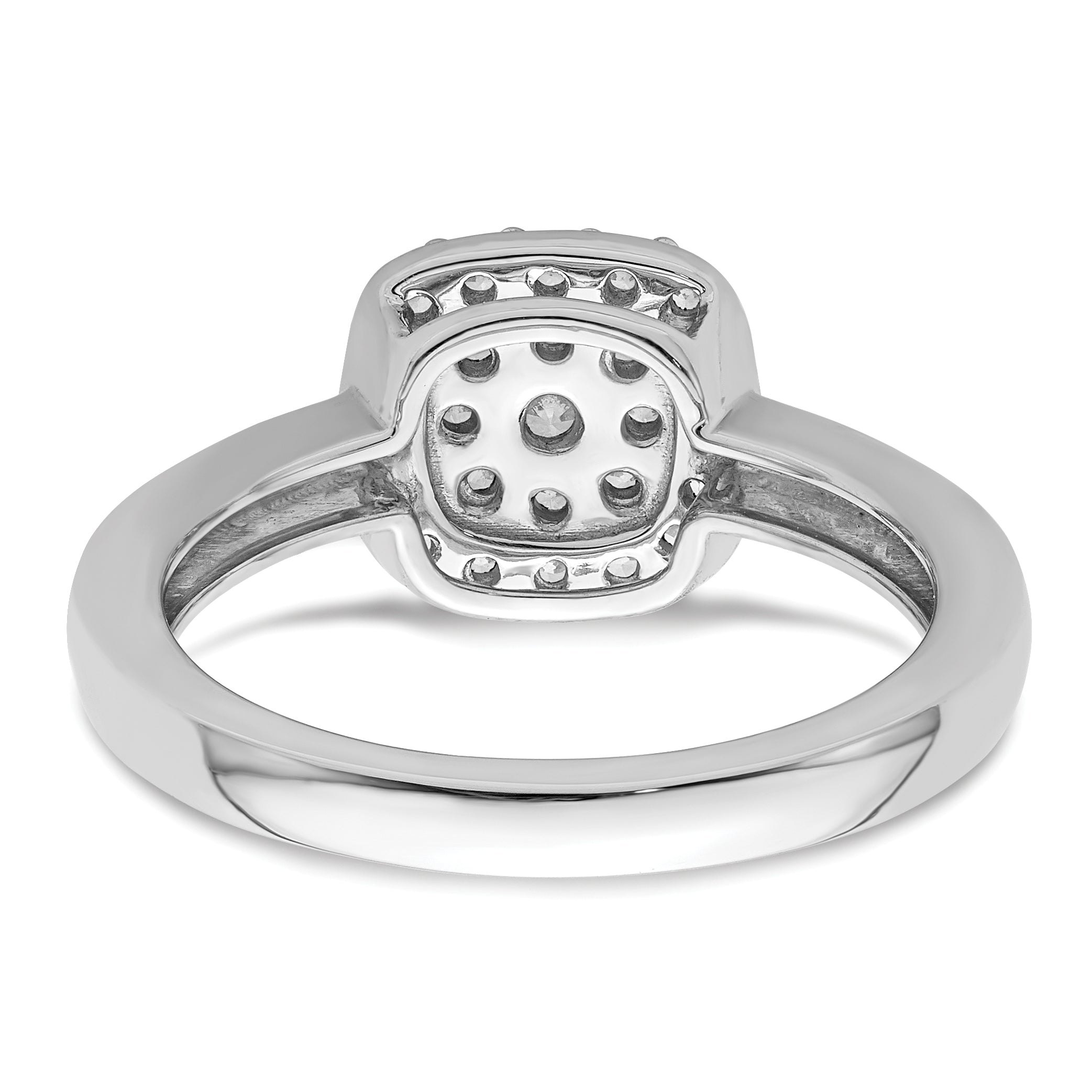 14k White Gold 3/8 carat Lab Grown Diamond VS/SI+ G+ Complete Square Halo Ring
