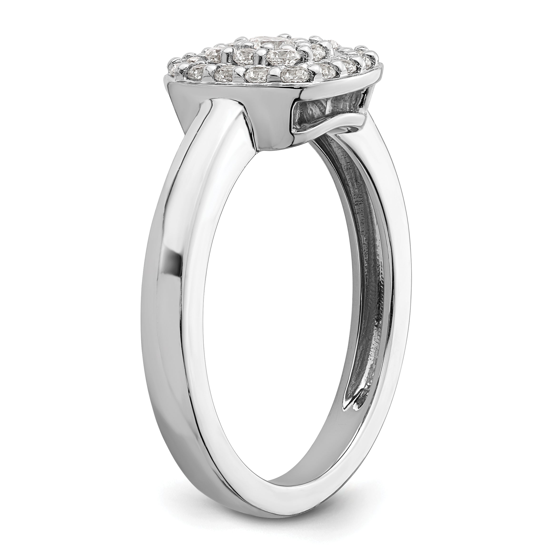 14k White Gold 3/8 carat Lab Grown Diamond VS/SI+ G+ Complete Square Halo Ring